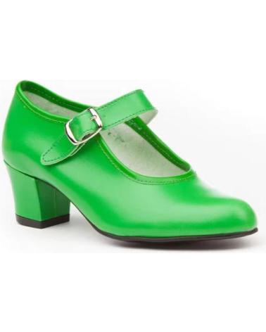 SAPATOS DE FLAMENCO ANGELITOS PARA MENINA COM SALTO E FIVELA VERDE VERDE