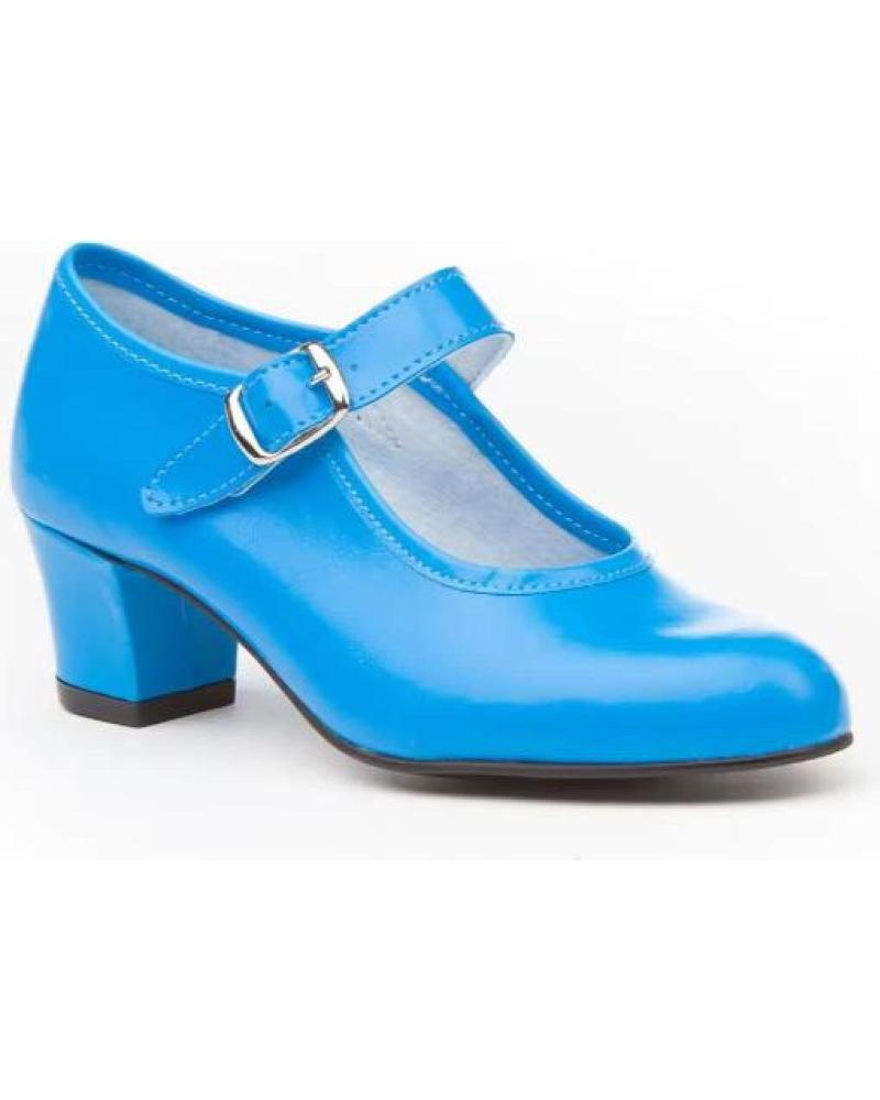FLAMENCO SHOES GIRL ANGELITOS HEEL BUCKLE TURQUOISE TURQUESA