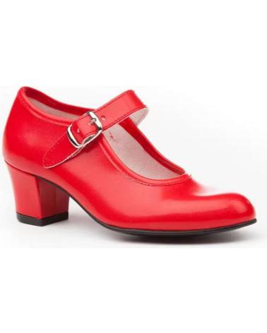 FLAMENCO SHOES GIRL ANGELITOS HEEL BUCKLE RED ROJO