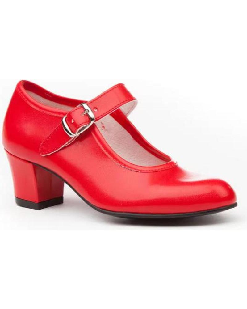 FLAMENCO SHOES GIRL ANGELITOS HEEL BUCKLE RED ROJO
