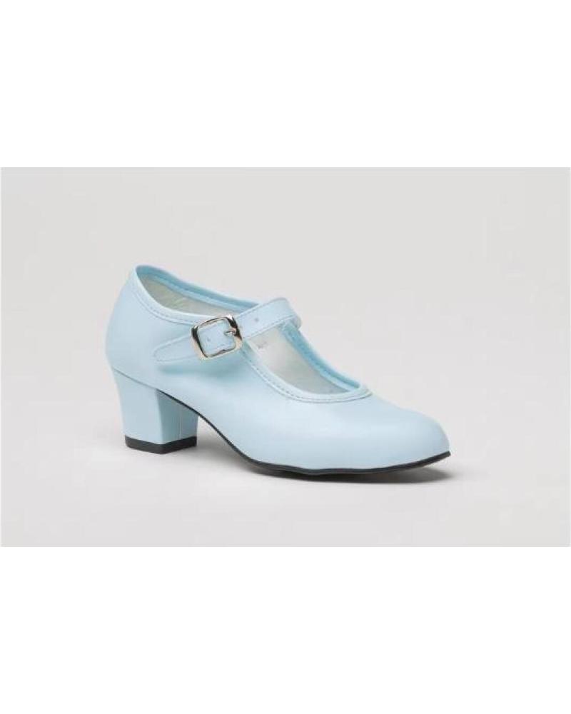 ANGELITOS FLAMENCO SHOES GIRL HEEL BUCKLE BLUE AZUL