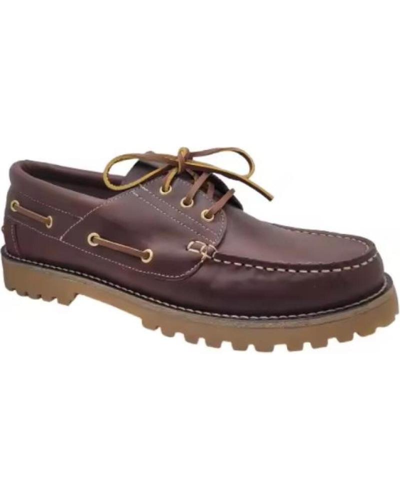 KATOSINES LEATHER BOAT SHOE WITH TRACK SOLE MARRóN