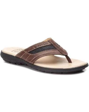 IBERICO SHOES LEATHER FLIP-FLOP SANDAL MODEL 3021 MARRóN