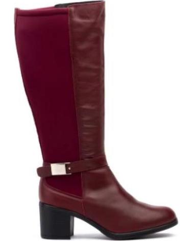 HOHE LEDERSTIEFEL MIT MITTLEREM ABSATZ FÜR DAMEN IBERICO SHOES BLAU BORDEAUX AZUL