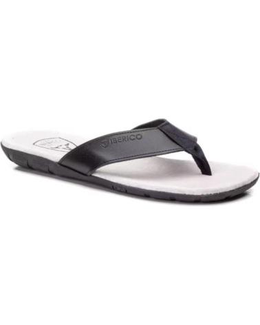 SANDALI INFRADITO IN PELLE DA UOMO IBERICO SHOES MODELLO 25000 NERO NEGRO