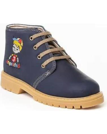 BAMBINO STIVALETTO IN PELLE ANGELITOS CON LACCI, BLU AZUL