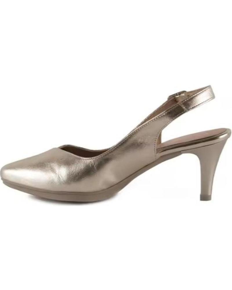 SCARPE DÉCOLLETÉ CHAMBY PELLE TACCO CON SOLETTA GEL PLATEADO