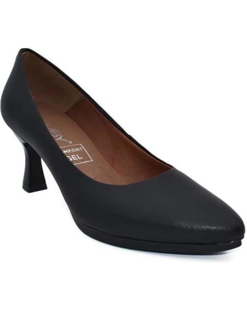 SCARPE DÉCOLLETÉ CHAMBY DONNA PELLE TACCO MEDIO NERO NEGRO