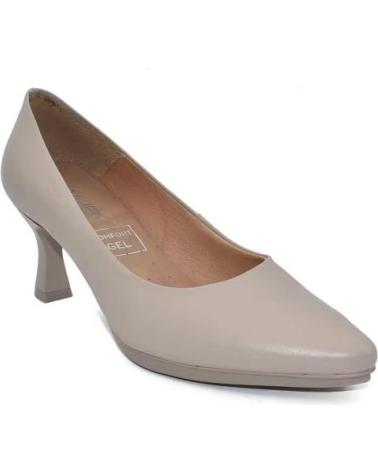 SCARPE DÉCOLLETÉ CHAMBY DONNA PELLE TACCO MEDIO BEIGE BEIGE