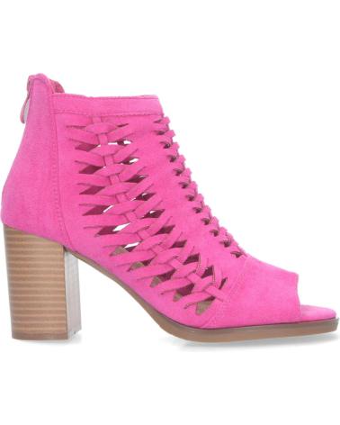 PUNTOSALAO BOTINES CALADOS TACON COMODO PARA MUJER COLOR FUCSIA YZ23-11 VARIOS COLORES