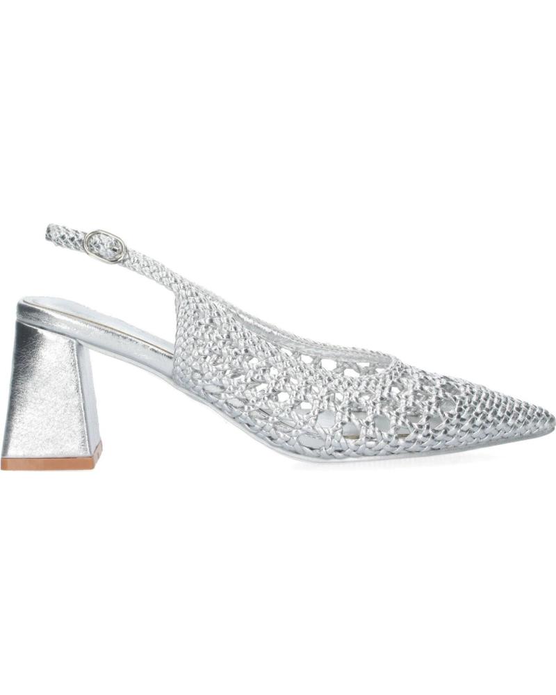 PUNTOSALAO ZAPATOS PLATEADOS TACON COMODO DE SALON ENTRELAZADO VARIOS COLORES