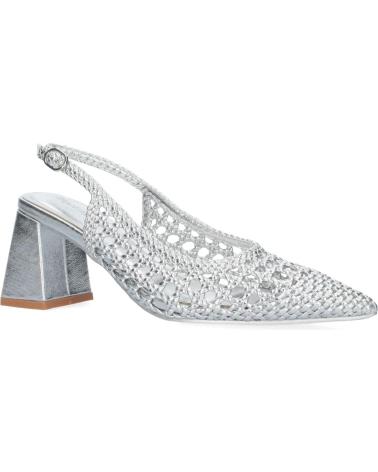 PUNTOSALAO ZAPATOS PLATEADOS TACON COMODO DE SALON ENTRELAZADO VARIOS COLORES