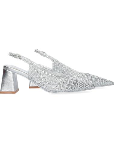 PUNTOSALAO ZAPATOS PLATEADOS TACON COMODO DE SALON ENTRELAZADO VARIOS COLORES