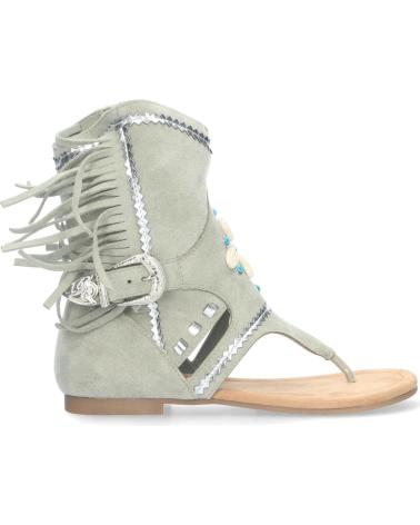 PUNTOSALAO SANDALIAS PLANAS TIPO ESCLAVA CON FLECOS PARA MUJER VERDE JH VARIOS COLORES