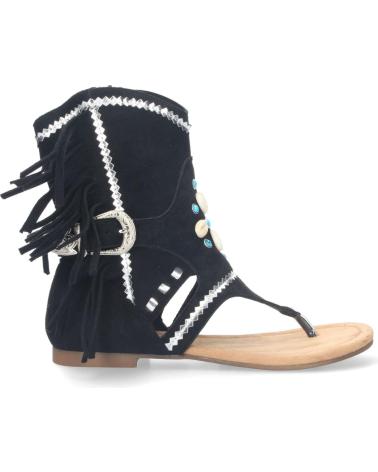 PUNTOSALAO SANDALIAS PLANAS TIPO ESCLAVA CON FLECOS PARA MUJER NEGRO JH VARIOS COLORES