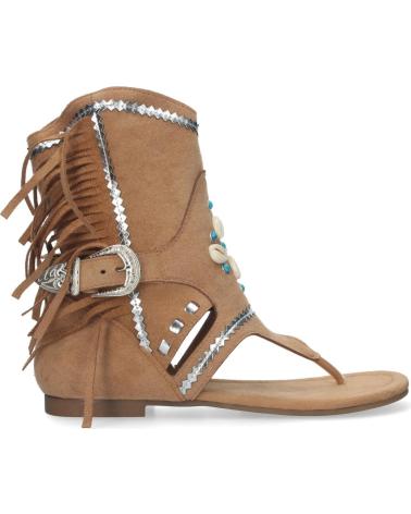 PUNTOSALAO SANDALIAS PLANAS TIPO ESCLAVA CON FLECOS PARA MUJER CAMEL JH VARIOS COLORES