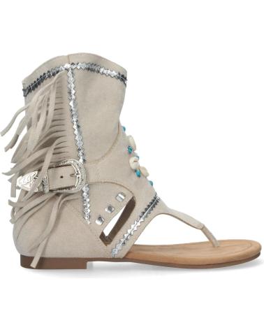 PUNTOSALAO SANDALIAS PLANAS TIPO ESCLAVA CON FLECOS PARA MUJER BEIGE JH VARIOS COLORES