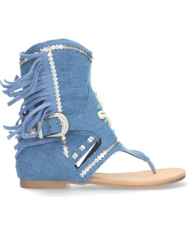 PUNTOSALAO SANDALIAS PLANAS TIPO ESCLAVA CON FLECOS PARA MUJER AZUL JH- VARIOS COLORES