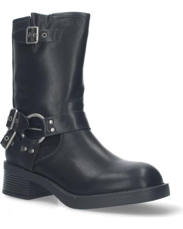PUNTOSALAO BOTAS MOTERAS TACON BAJO HEBILLAS MUJER COLOR NEGRO S-2507 VARIOS COLORES