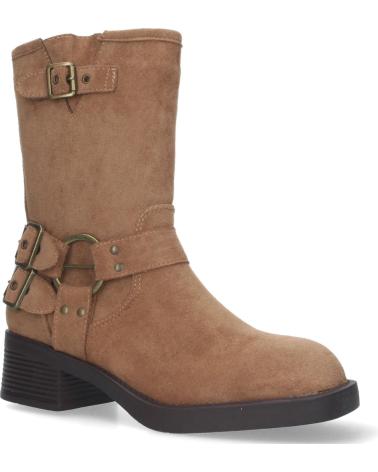 PUNTOSALAO BOTAS MOTERAS TACON BAJO HEBILLAS MUJER COLOR CAMEL S-2507 VARIOS COLORES