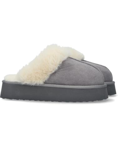 PUNTOSALAO ZAPATILLA CON PLATAFORMA Y FORRADAS EN PELO COLOR GRIS MUJER VARIOS COLORES