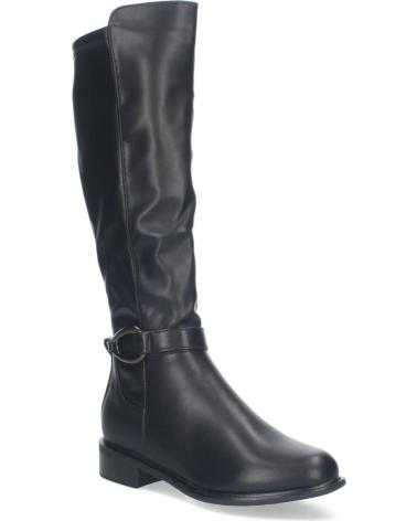 PUNTOSALAO BOTAS ALTAS NEGRAS DE TACON BAJO CON DETALLE METALICO MUJER VARIOS COLORES