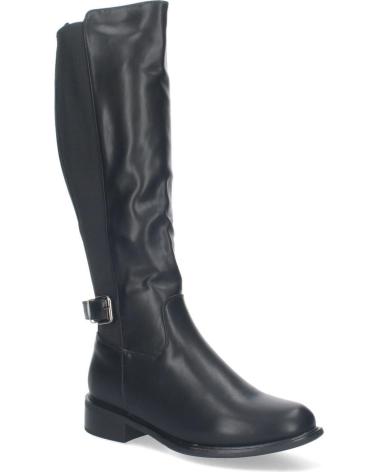 PUNTOSALAO BOTAS ALTAS NEGRAS DE TACON BAJO CORREA Y HEBILLA PARA MUJER VARIOS COLORES