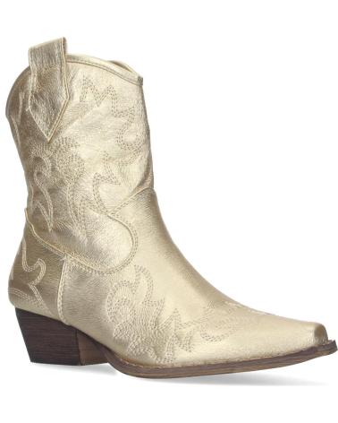 PUNTOSALAO BOTINES DORADOS TACON COMODO CAMPEROS ESTILO COWBOY MUJER VARIOS COLORES