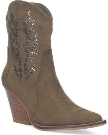 PUNTOSALAO BOTINES COWBOY TACON CAMPERO MUJER BRILLO EN CANA COLOR VERD VARIOS COLORES