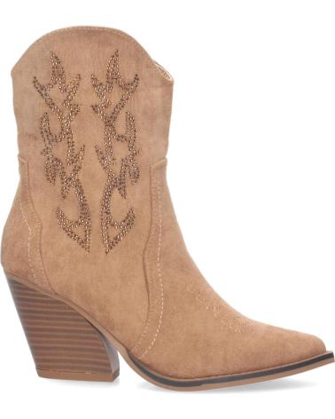 PUNTOSALAO CAMEL COWBOY ANKLE BOOTS WITH WESTERN HEEL AND SHAFT EMBROIDERY VARIOS COLORES