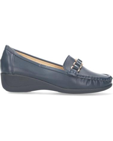 PUNTOSALAO COMFORTABLE NAVY BLUE WEDGE LOAFERS WITH CHAIN DETAIL VARIOS COLORES
