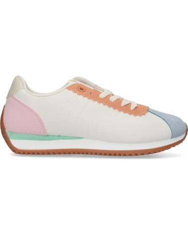 TÊNIS PUNTOSALAO ZZ-31 - BRANCO SUJO COM DETALHES PASTEL VARIOS COLORES