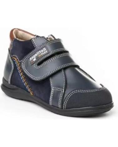 ANGELITOS BOTIN DE PIEL PARA NINO HECHO EN ESPANA MODELO 686 TALLAS 25 AZUL