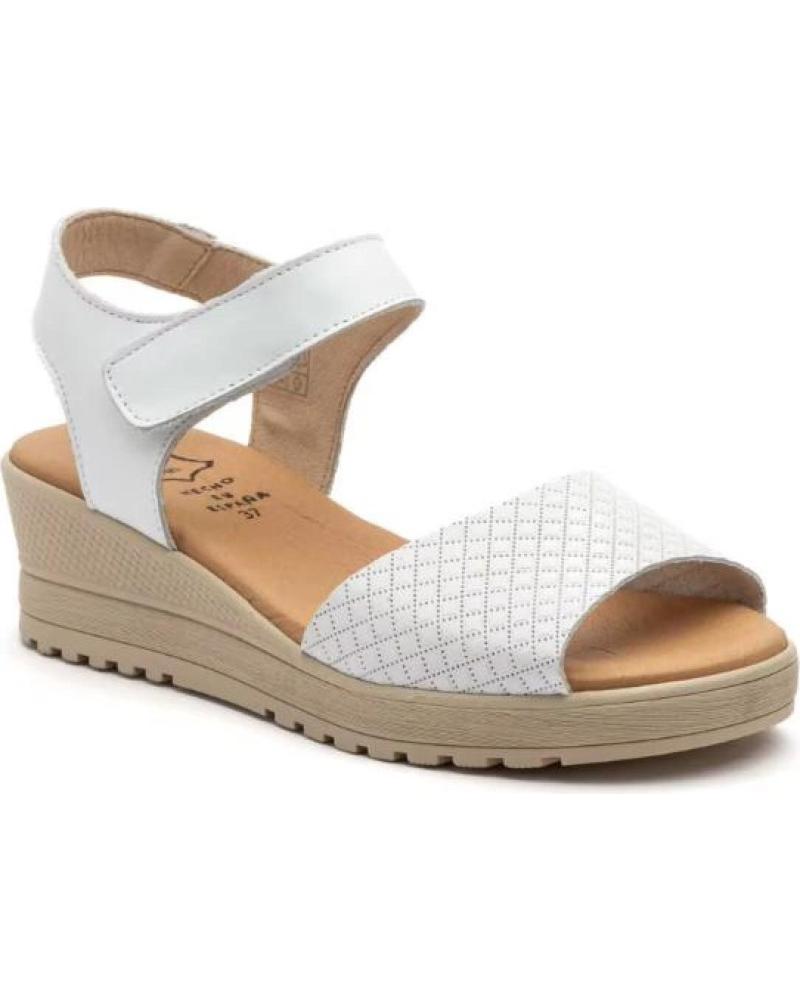 ALTO ESTILO SANDALIAS DE CUNA NEGRAS PARA MUJER CON CIERRE DE VELCRO Y P BLANCO