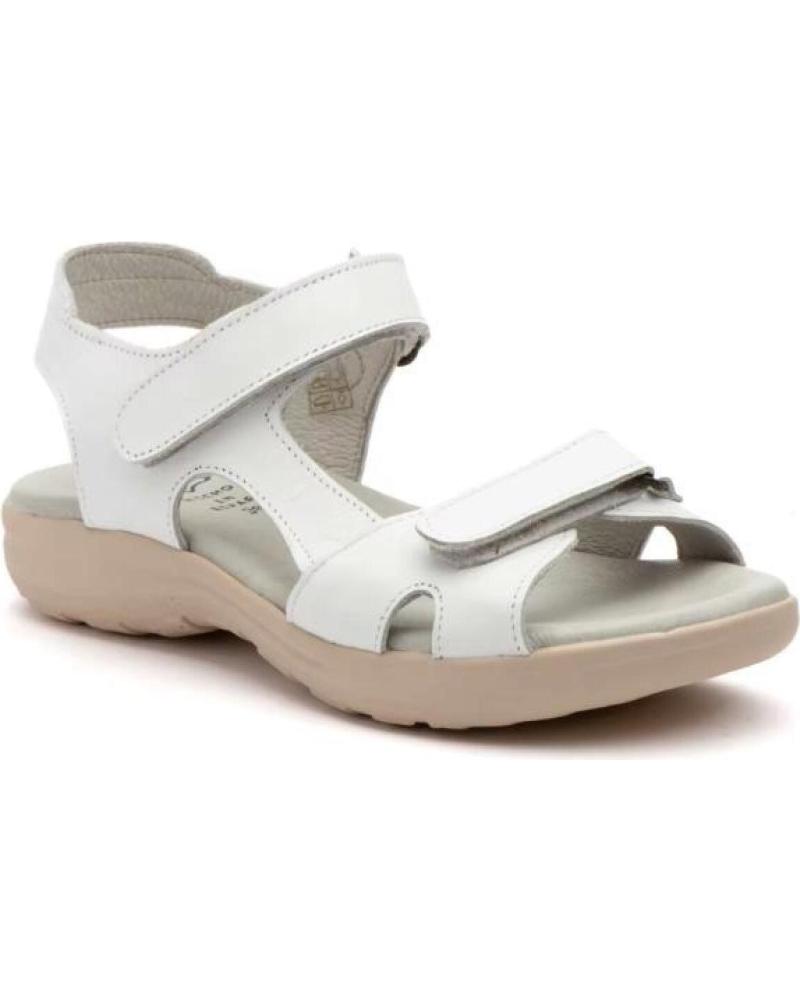 FLACHE SANDALEN ALTO ESTILO MIT DOPPELTEM KLETTVERSCHLUSS WEISS FÜR DAMEN BLANCO
