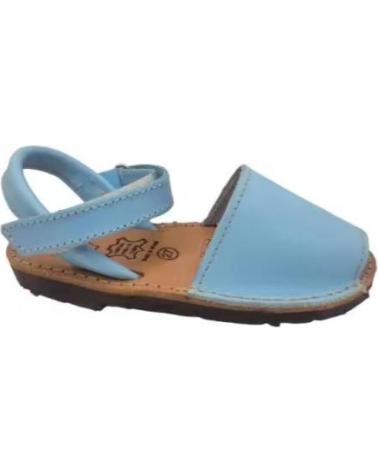 MENORQUINAS CONDIZ INFANTILES DE PIEL AZUL CON CORREA AZUL