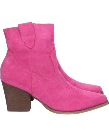 PUNTOSALAO BOTTINES WESTERN À TALON MOYEN STYLE COWBOY FUCHSIA VARIOS COLORES