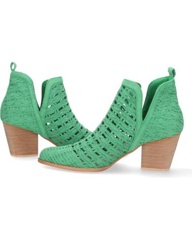 PUNTOSALAO BOTINES CALADOS YZ21-71 CON TACÓN VERDE VARIOS COLORES