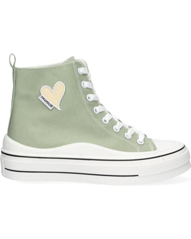 PUNTOSALAO LHD-85 HOHE LEINWAND-SNEAKER MIT HERZ, GRÜN VARIOS COLORES