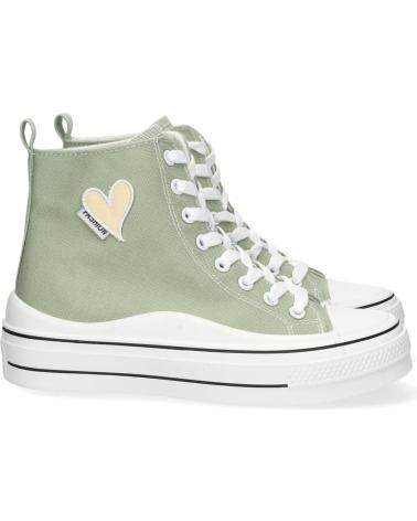 PUNTOSALAO LHD-85 HOHE LEINWAND-SNEAKER MIT HERZ, GRÜN VARIOS COLORES