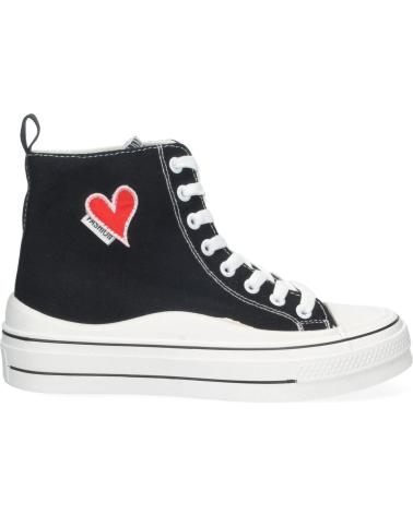 PUNTOSALAO LHD-85 HOHE LEINWAND-SNEAKER MIT ROTEM HERZ, SCHWARZ VARIOS COLORES