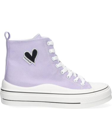 PUNTOSALAO LHD-85 HIGH-TOP CANVAS-SNEAKER LILA MIT GESTICKTEM HERZ VARIOS COLORES