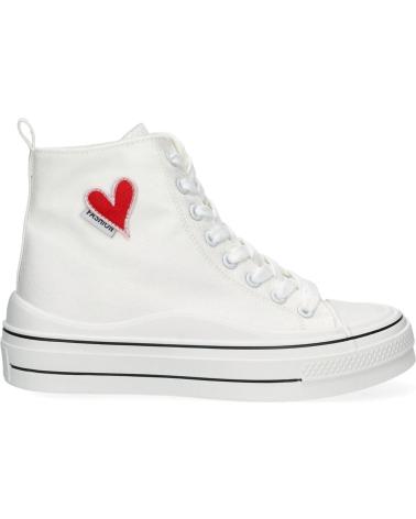 PUNTOSALAO LHD-85 HIGH-TOP CANVAS-SNEAKER WEISS MIT ROTEM HERZ VARIOS COLORES