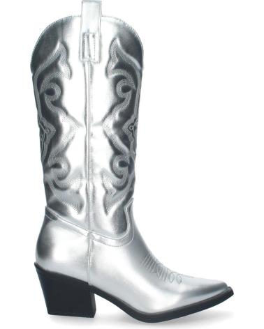 PUNTOSALAO WESTERNSTIEFEL SILBER METALLIC MIT BEQUEMEM ABSATZ UND BESTICKTEM SCHAFT VARIOS COLORES