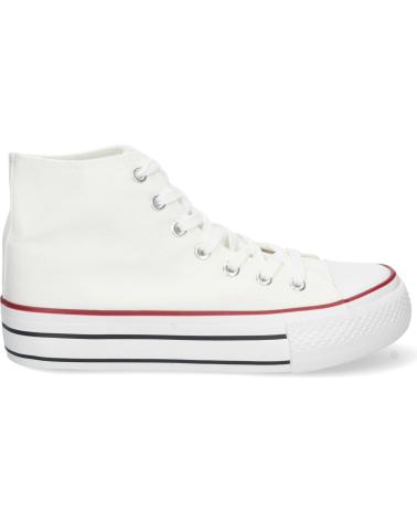 PUNTOSALAO WEISSE HIGH-TOP-SNEAKER AUS CANVAS MIT DOPPELSOHLE IM BAMBA-STIL VARIOS COLORES