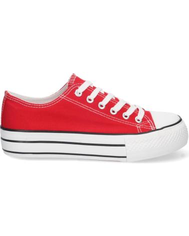 PUNTOSALAO SNEAKERS BASSE DOPPIA SUOLA STILE BAMBA TELA ROSSA VARIOS COLORES