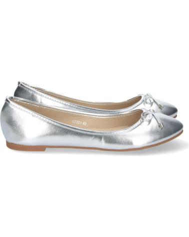PUNTOSALAO BAILARINAS PLANAS PLATEADAS CON LAZO DISEÑO MUJER VARIOS COLORES