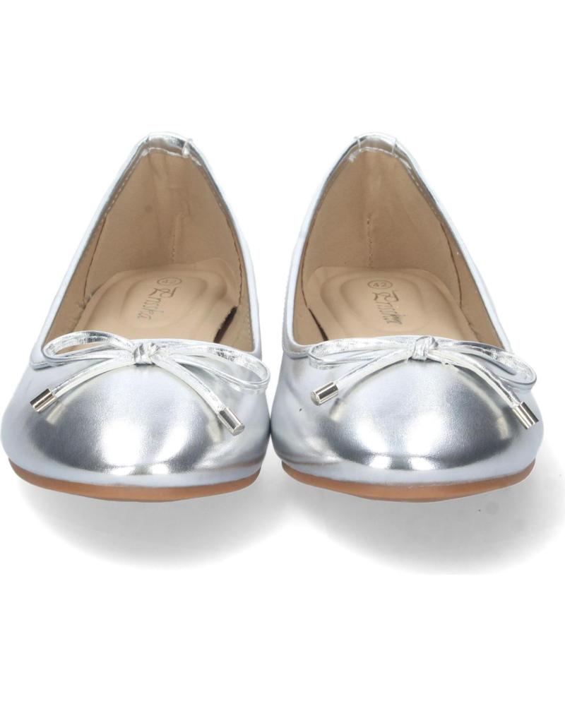 PUNTOSALAO BAILARINAS PLANAS PLATEADAS CON LAZO DISEÑO MUJER VARIOS COLORES