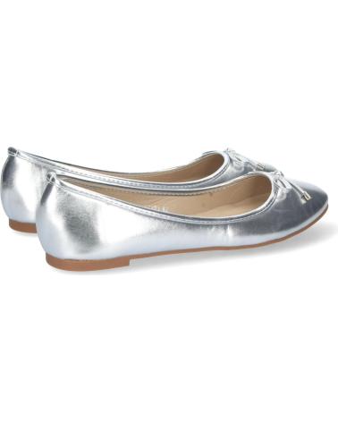 PUNTOSALAO BAILARINAS PLANAS PLATEADAS CON LAZO DISEÑO MUJER VARIOS COLORES