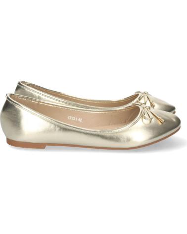 PUNTOSALAO BAILARINAS PLANAS DORADAS CON LAZO DISEÑO MUJER VARIOS COLORES